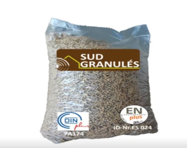 Pellet di legno DIN+ Sud' Granulés – 70 Sacchi da 15 kg = 1,05 T